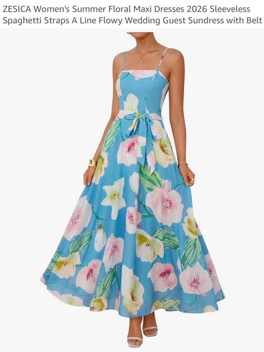 NWT STRAP OR STRAPLESS BLUE FLORAL SUNDRESS-S - Picture 9 of 16